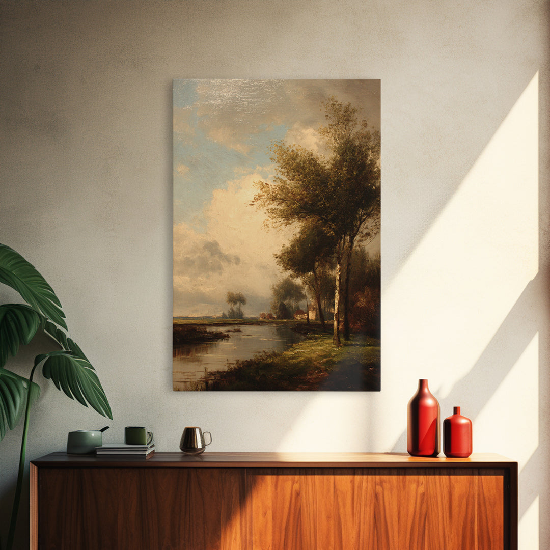 Classic Oil Painted Landscape Canvas Print, Traditional Art, Furry Art, Living Room Decor, Fine Art, Classic, Fine Art Print, TRA-2x3-81
