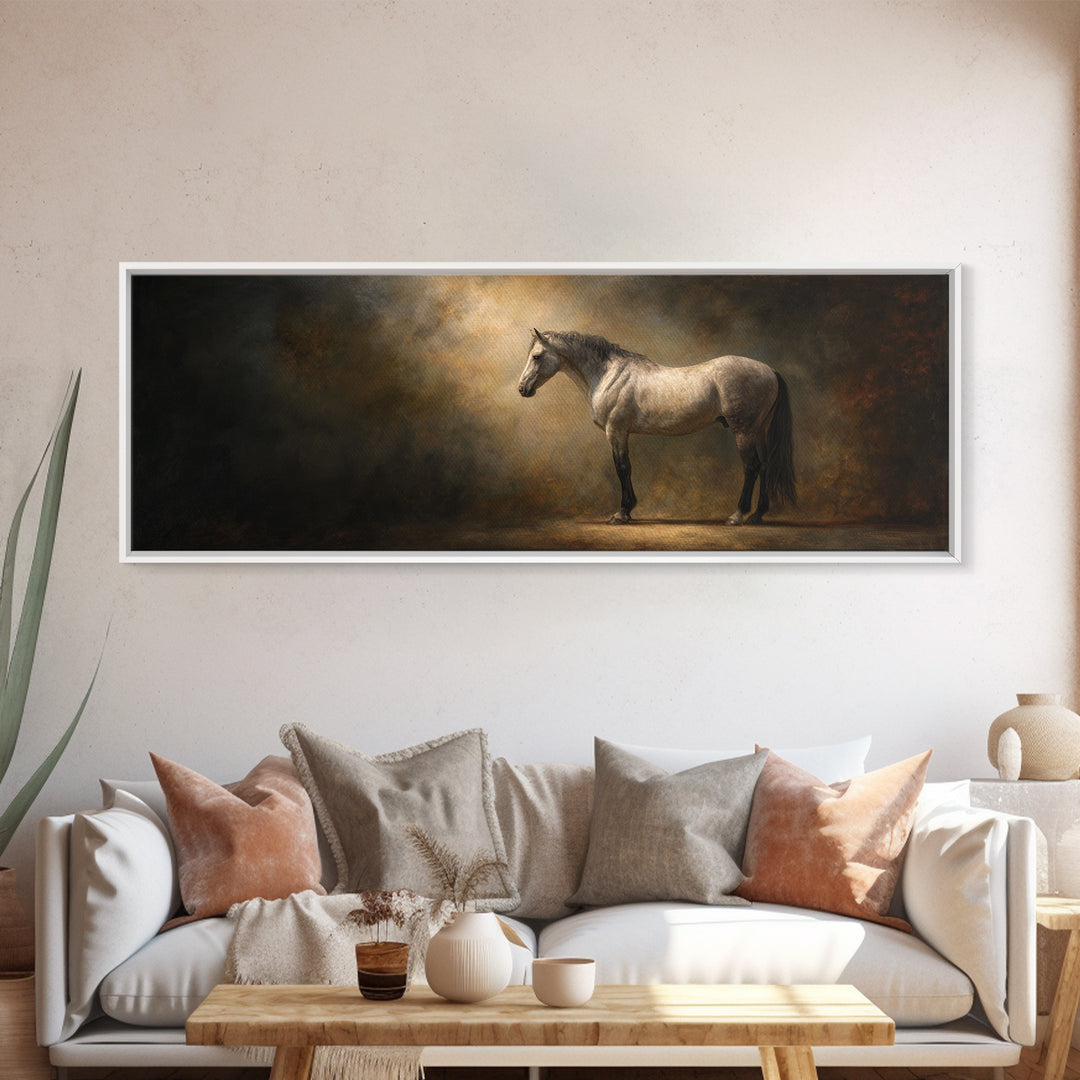 Realistic Horse Portrait Canvas Print, Traditional Art, Luxury Decor, Living Room Decor, Fine Art, Classic, Art Print, TRA-3x1-19