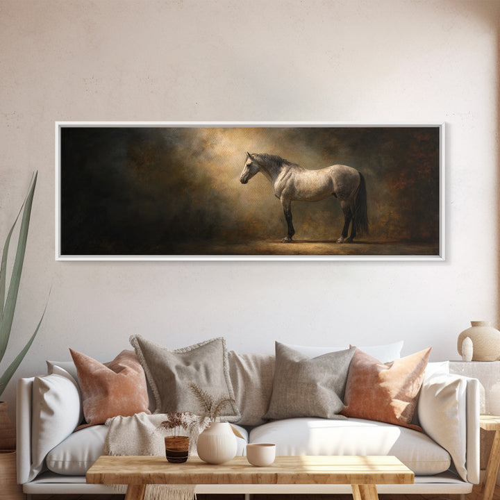 Realistic Horse Portrait Canvas Print, Traditional Art, Luxury Decor, Living Room Decor, Fine Art, Classic, Art Print, TRA-3x1-19