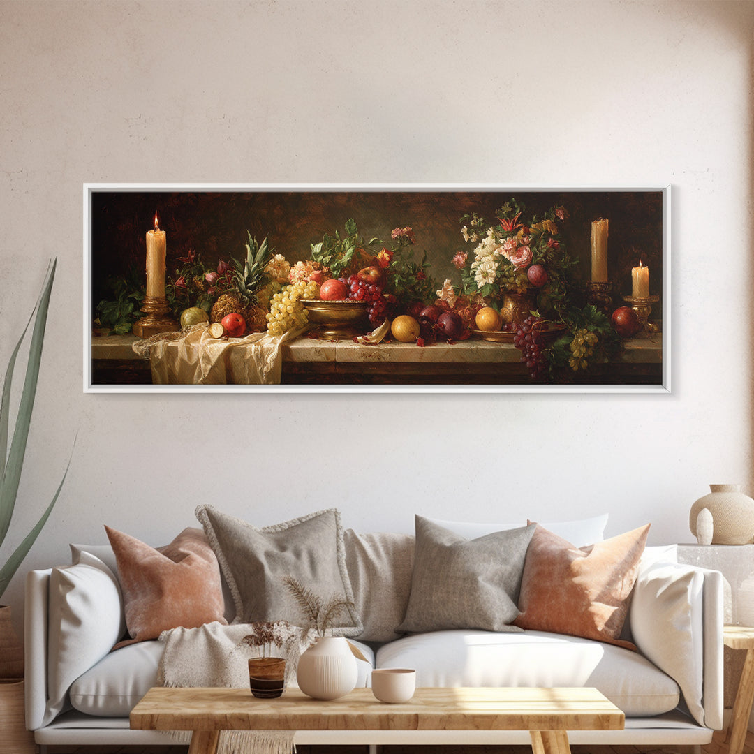 Classical Portrait with Dignified Lighting Canvas Print, Traditional Art, Textured Painting, Living Room Decor, Classic, TRA-3x1-48
