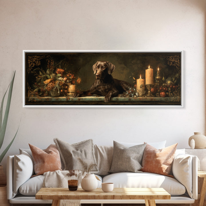 Hunting Dog Portrait Canvas Print, Traditional Art, Art, Living Room Decor, Fine Art, Classic, Printable Art, Art Commissions, TRA-3x1-76
