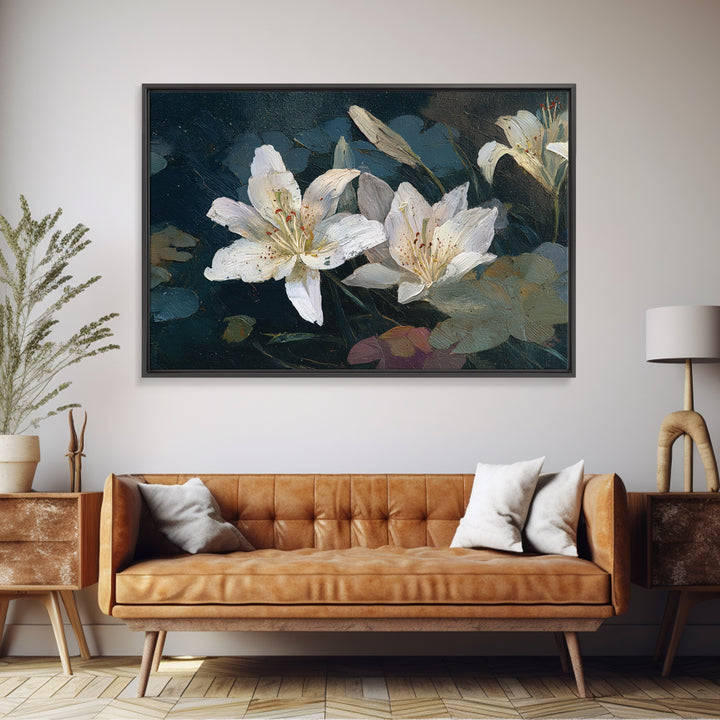Botanical Watercolor Study of Roses Framed Canvas Print, Traditional Art, Art Commissions, Living Room Decor, Oil Painting, TRA-3x2-10