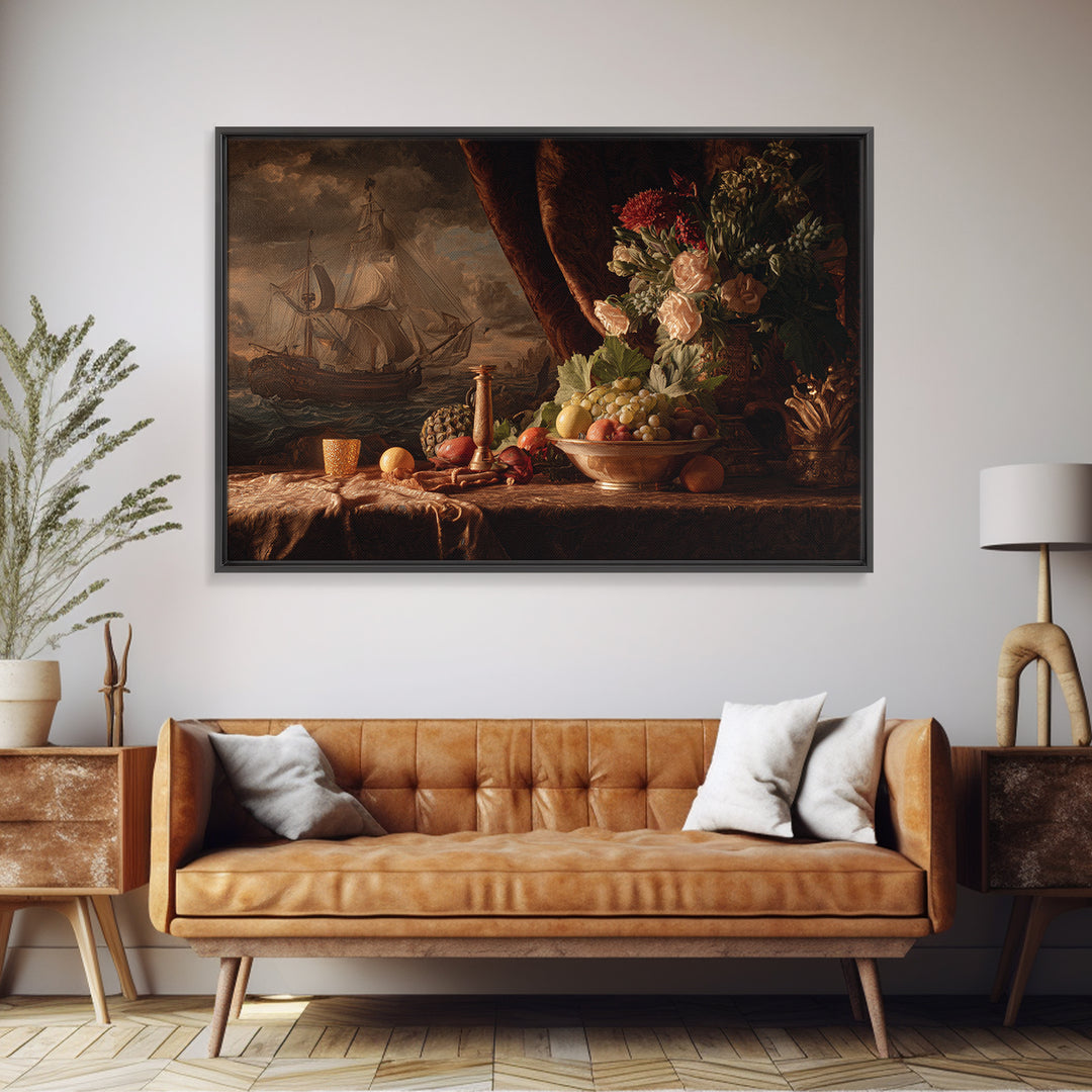 Ship at Sea Canvas Print, Traditional Art, Canvas Print, Living Room Decor, Fine Art, Classic, Neutral Decor, Modern Decor, TRA-3x2-66