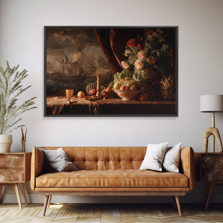 Ship at Sea Canvas Print, Traditional Art, Canvas Print, Living Room Decor, Fine Art, Classic, Neutral Decor, Modern Decor, TRA-3x2-66