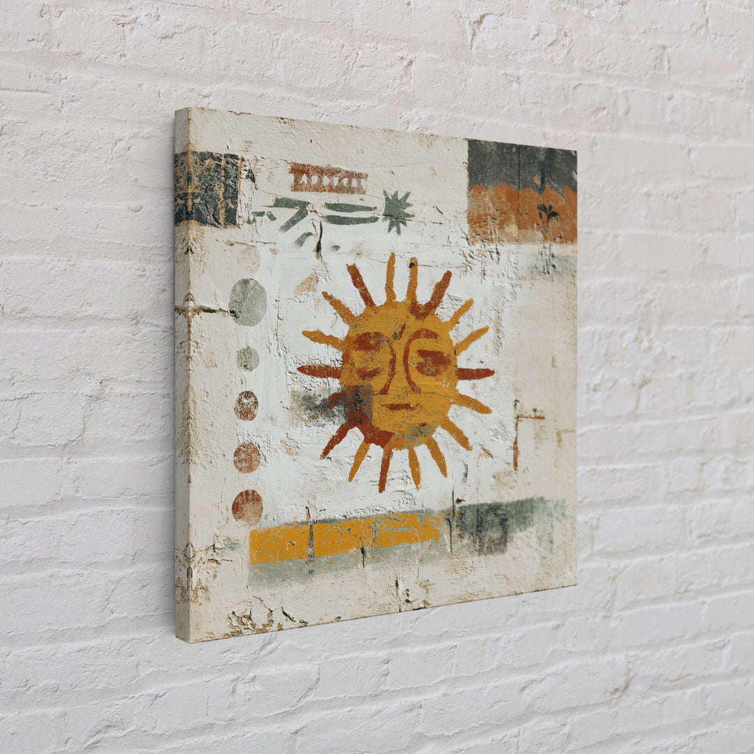Tribal Sun Symbol Canvas Print, Tribal Art, Black and White Art, Living Room Decor, Fine Art, Tribal, Fine Art Print, TRI-1x1-35