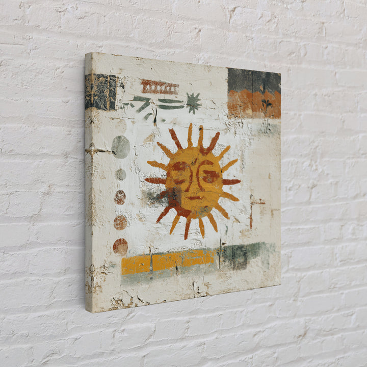 Tribal Sun Symbol Canvas Print, Tribal Art, Black and White Art, Living Room Decor, Fine Art, Tribal, Fine Art Print, TRI-1x1-35