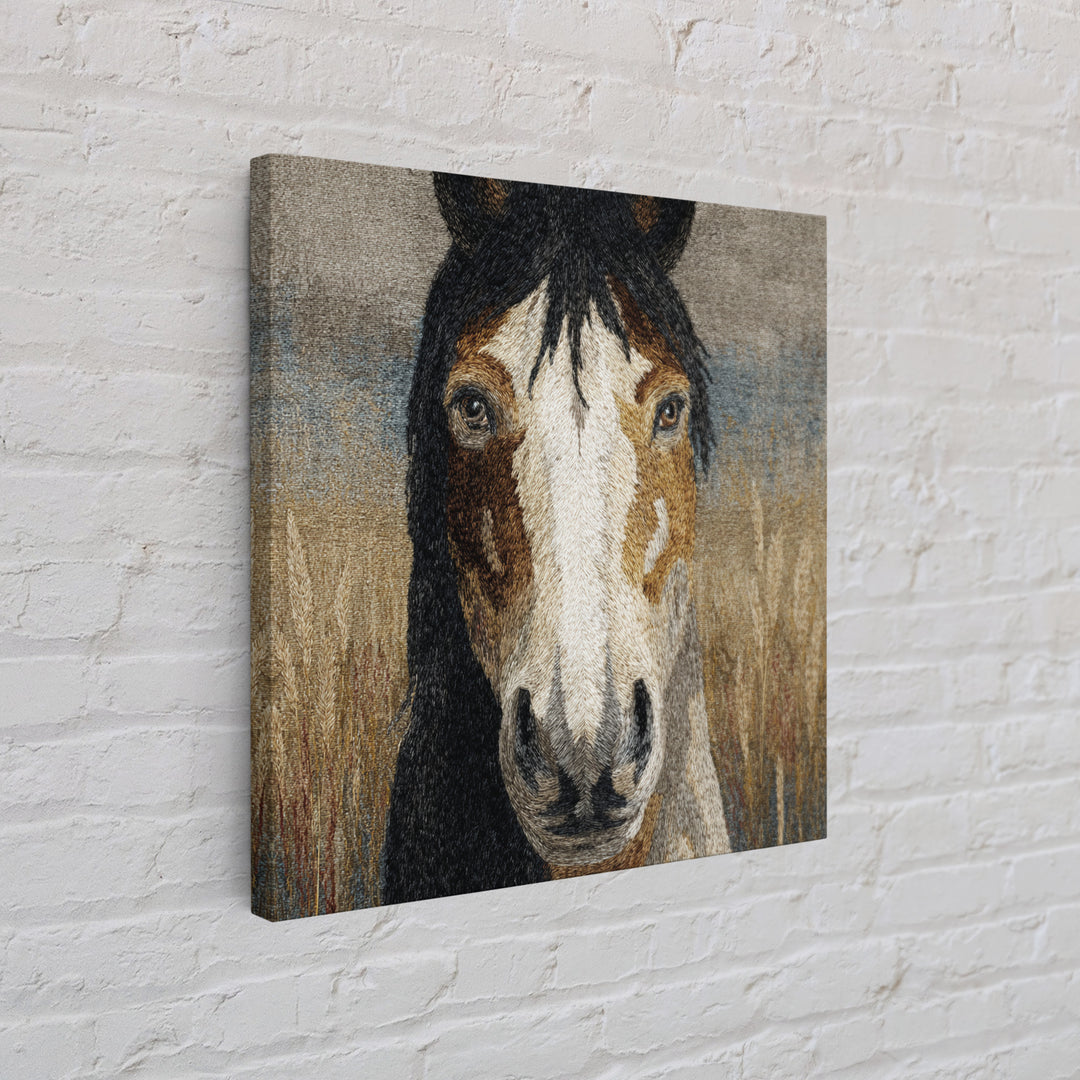 Tribal Horse Pattern Framed Canvas Print, Tribal Art, Original Abstract, Living Room Decor, Abstract Art, Tribal, Wall Art, TRI-1x1-42