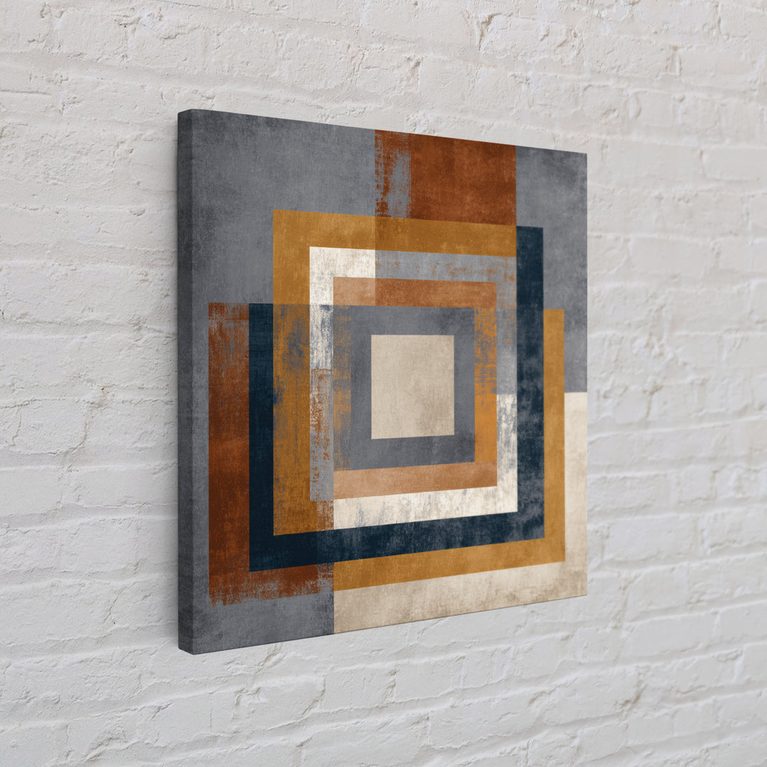 Geometric Border Design by Global Textiles Framed Canvas Print, Tribal Art, Boho Wall Decor, Living Room Decor, Tribal, TRI-1x1-44