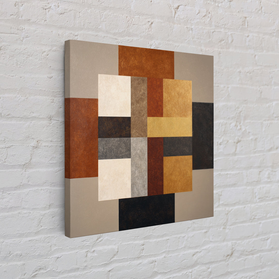 Earth Tone Geometric Pattern by Woven Cloth Canvas Print, Tribal Art, Neutral Decor, Living Room Decor, Abstract Art, Tribal, TRI-1x1-50