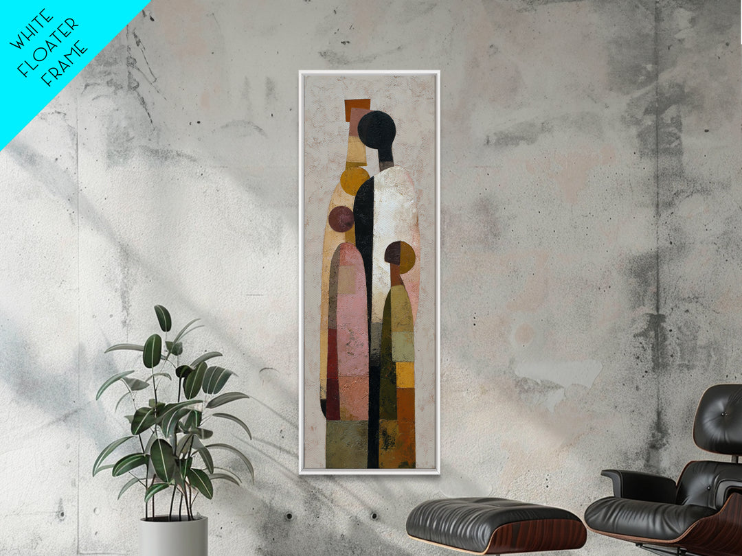 Abstract Family Figures Canvas Print, Tribal Art, Rustic Home Decor, Living Room Decor, Fine Art, Tribal, Modern Decor, TRI-1x3-11