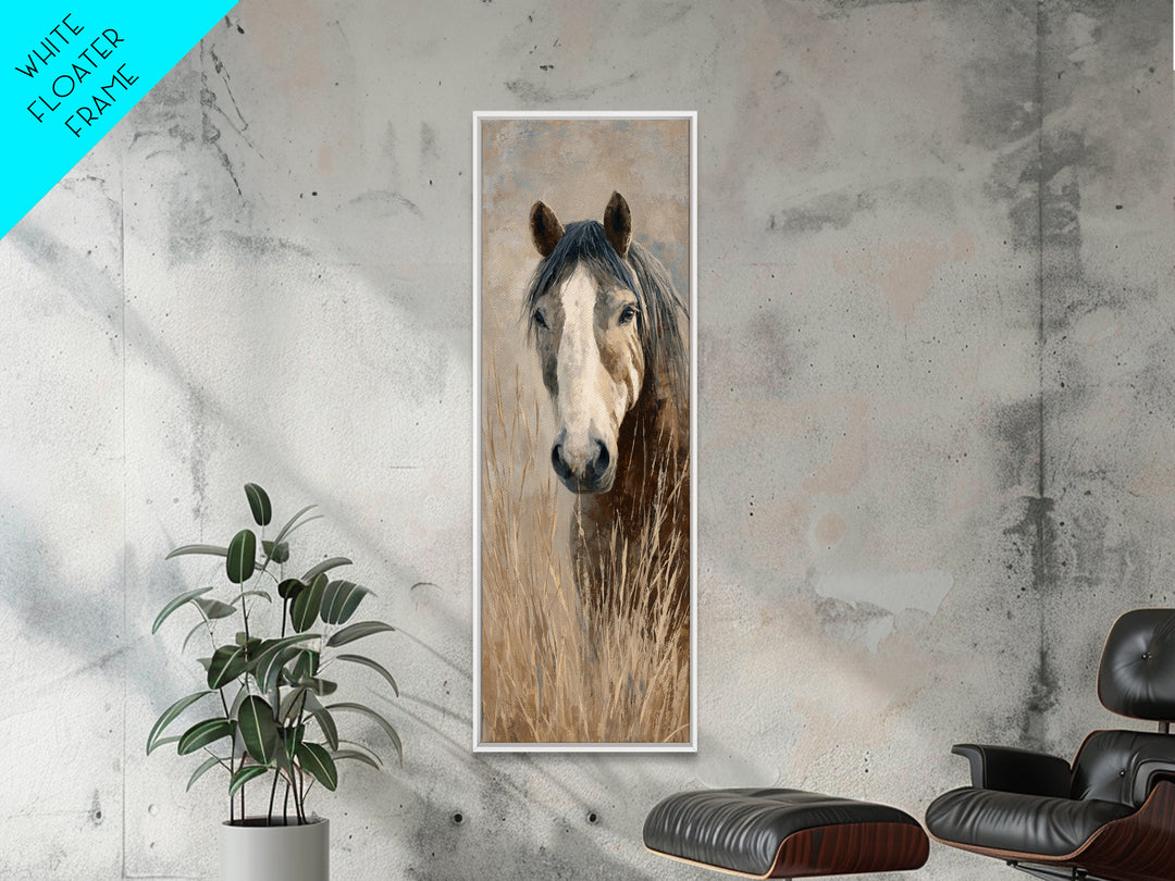 Tribal Horse Pattern Framed Canvas Print, Tribal Art, Fine Art Print, Living Room Decor, Oil Painting, Tribal, Wall Decor, TRI-1x3-30