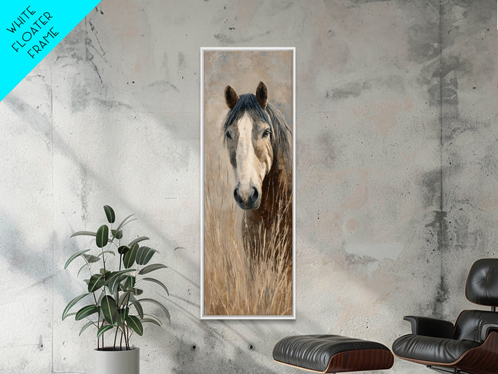 Tribal Horse Pattern Framed Canvas Print, Tribal Art, Fine Art Print, Living Room Decor, Oil Painting, Tribal, Wall Decor, TRI-1x3-30
