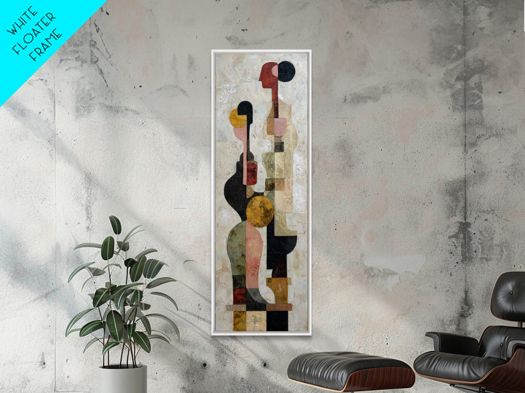 Abstract Family Figures Framed Canvas Print, Tribal Art, Room Decor, Living Room Decor, Fine Art, Tribal, Abstract Wall Art, TRI-1x3-83