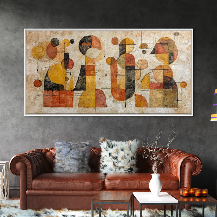 Abstract Warrior Figure Framed Canvas Print, Tribal Art, Boho Wall Decor, Living Room Decor, Tribal, Southwestern Decor, TRI-2x1-9