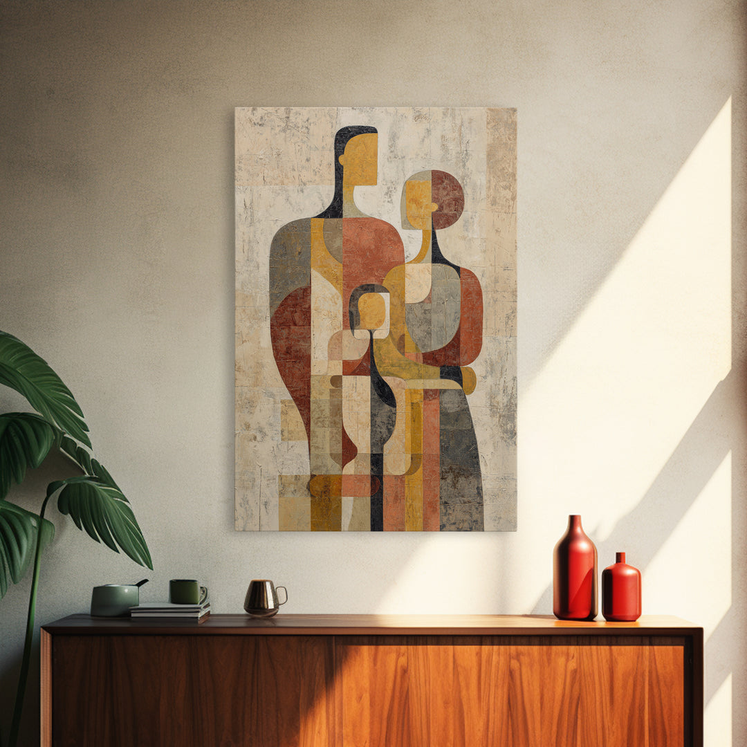 Abstract Family Figures Canvas Print, Tribal Art, African Art, Living Room Decor, Fine Art, Tribal, Tribal Design, Earthy, TRI-2x3-31