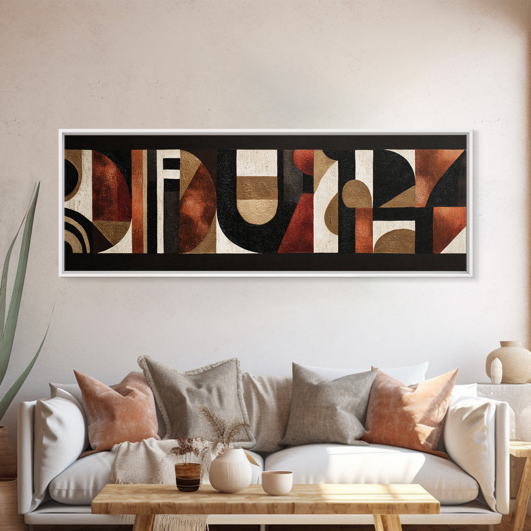 Mud Cloth Black and Cream Pattern Canvas Print, Tribal Art, Canvas Painting, Living Room Decor, Oil Painting, Tribal, TRI-3x1-95