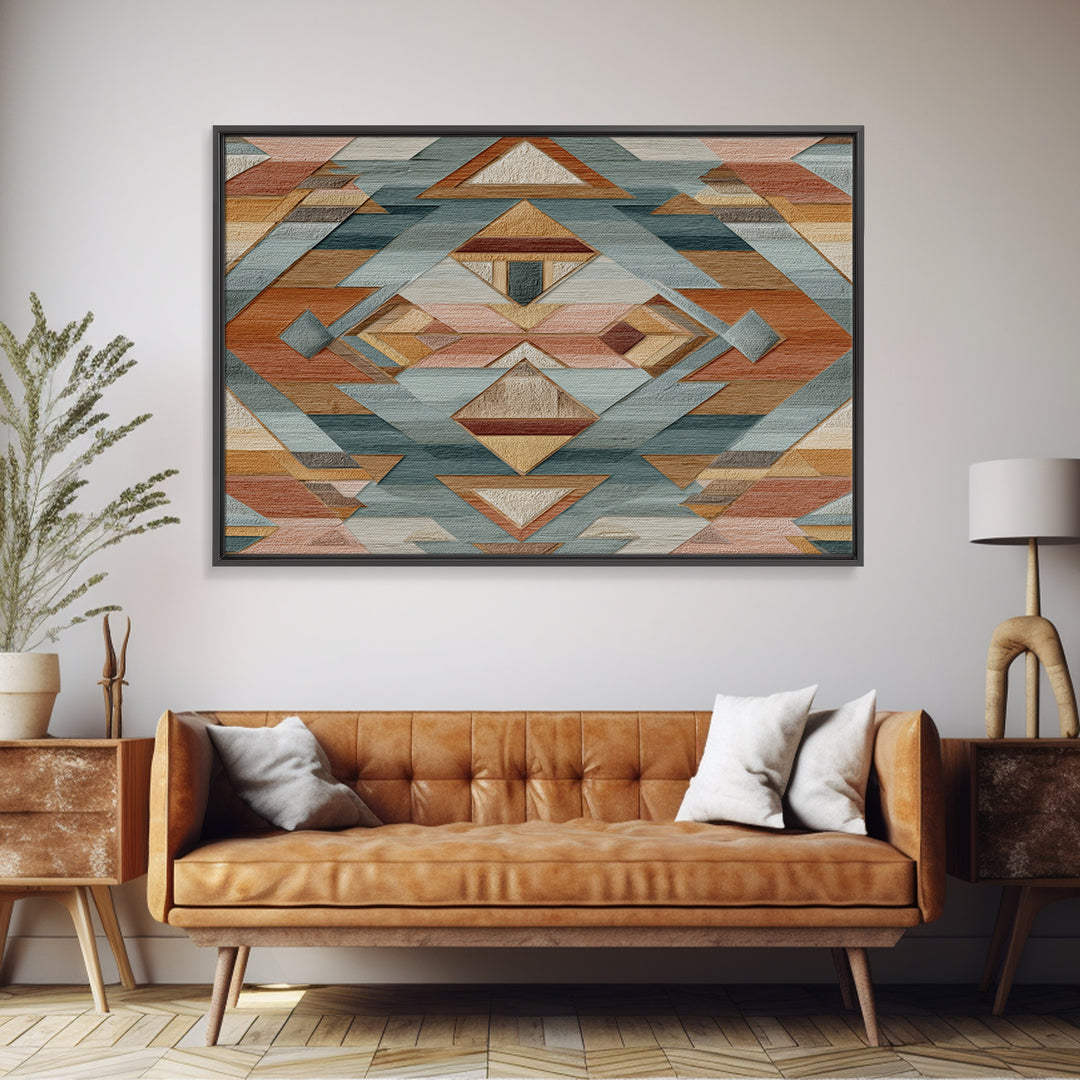Desert Rhythm Pattern Framed Canvas Print, Tribal Art, Gallery Wall Art, Living Room Decor, Fine Art, Tribal, Minimalist Decor, TRI-3x2-2
