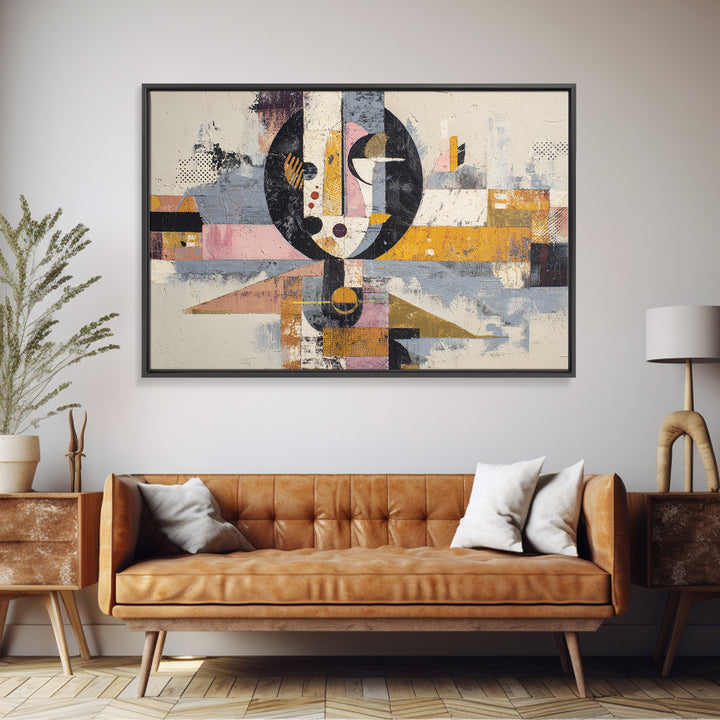 Abstract Warrior Figure Framed Canvas Print, Tribal Art, Art Print, Living Room Decor, Fine Art, Tribal, Abstract Wall Art, TRI-3x2-65
