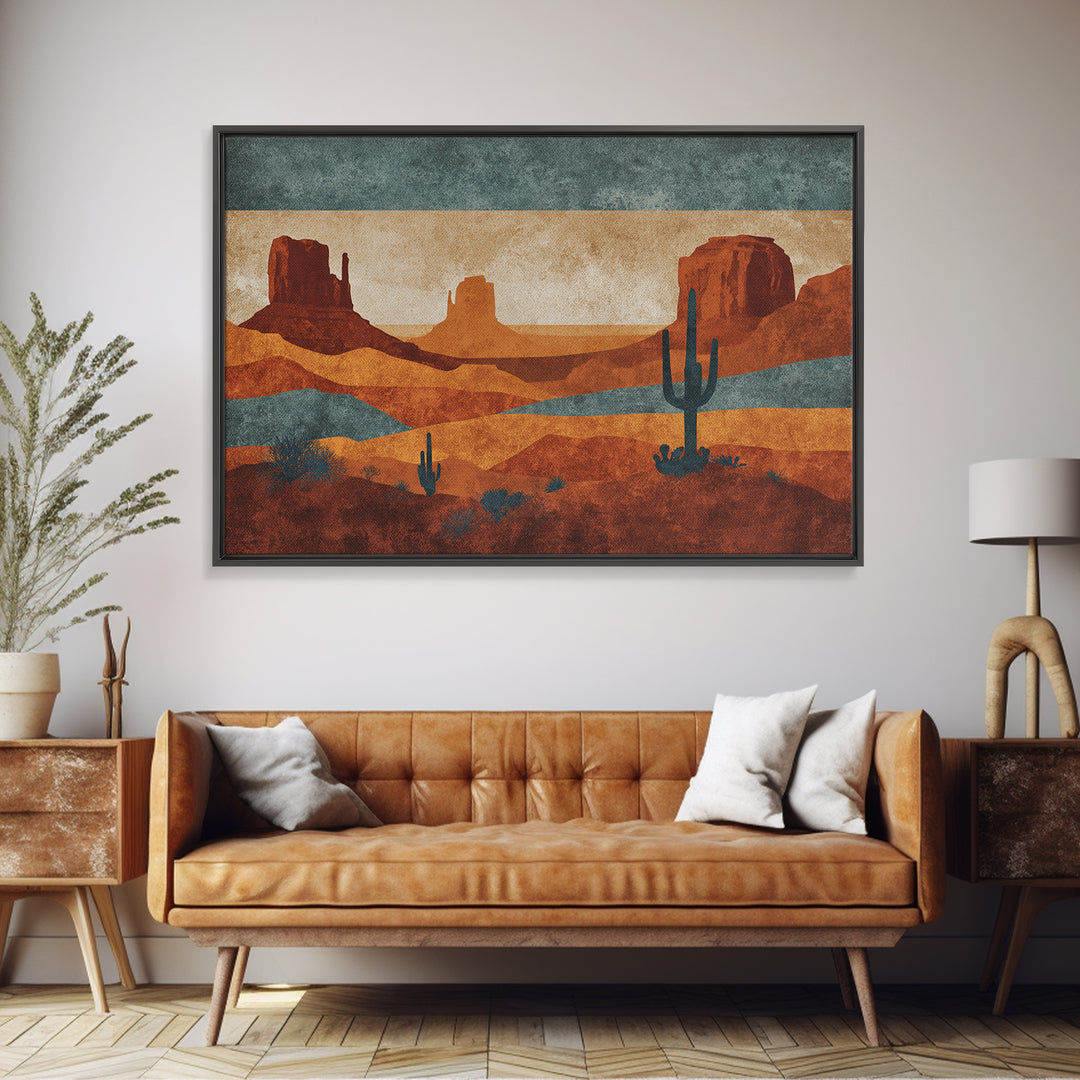 Desert Rhythm Pattern Framed Canvas Print, Tribal Art, Earthy, Living Room Decor, Fine Art, Tribal, Textured Painting, TRI-3x2-74