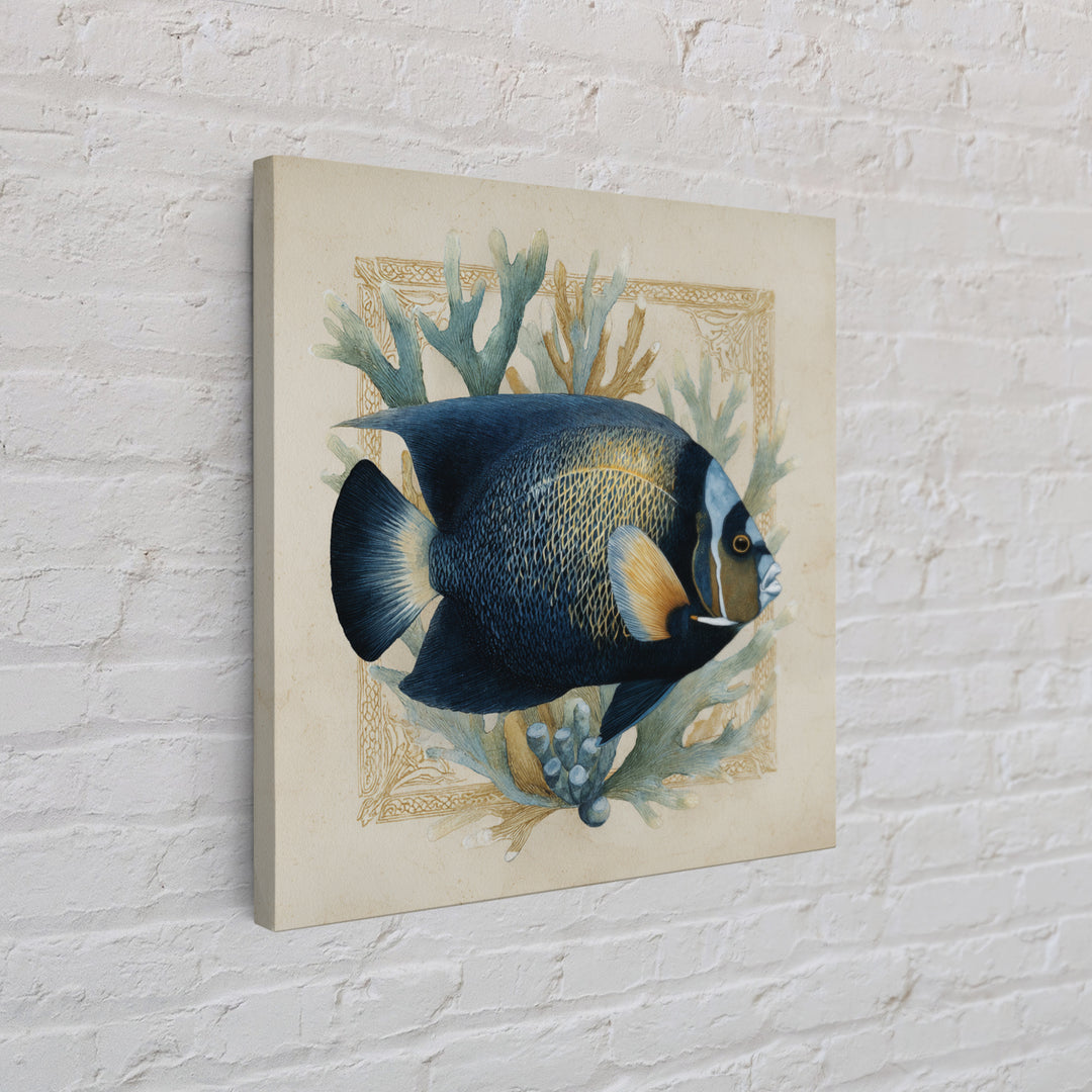 Tropical Fish over Coral Reef Framed Canvas Print, Tropical Art, Oversized Wall Art, Living Room Decor, Fine Art, Tropic, TRO-1x1-11