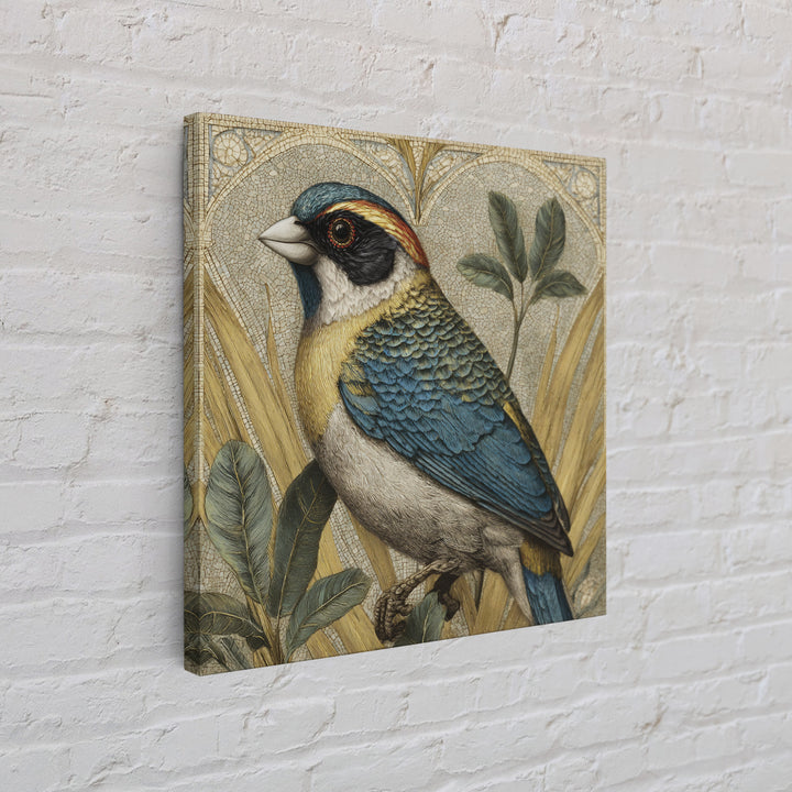 Colorful Jungle Bird Pattern Canvas Print, Tropical Art, Print, Living Room Decor, Fine Art, Tropic, Coastal Wall Art, TRO-1x1-20