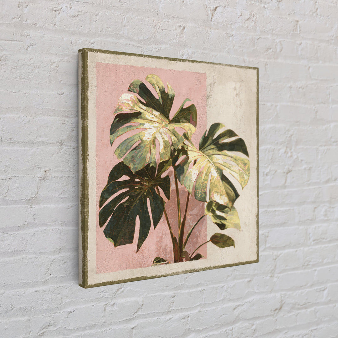 Lush Monstera Leaves Canvas Print, Tropical Art, Room Decor, Living Room Decor, Fine Art, Tropic, Printable, Printable Wall Art, TRO-1x1-25