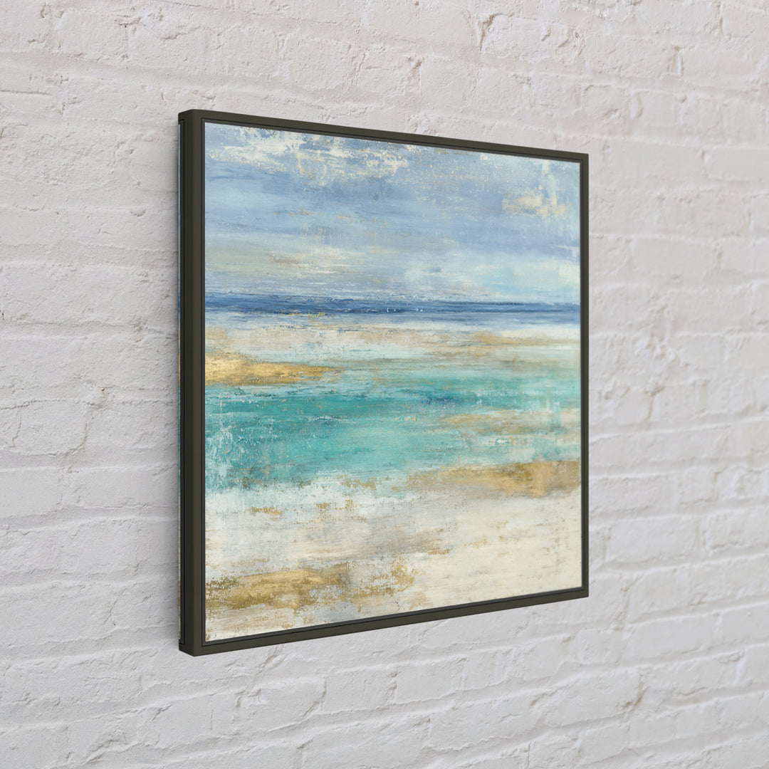 Tropical Lagoon with Turquoise Water Canvas Print, Tropical Art, Abstract Painting, Living Room Decor, Fine Art, Tropic, TRO-1x1-31