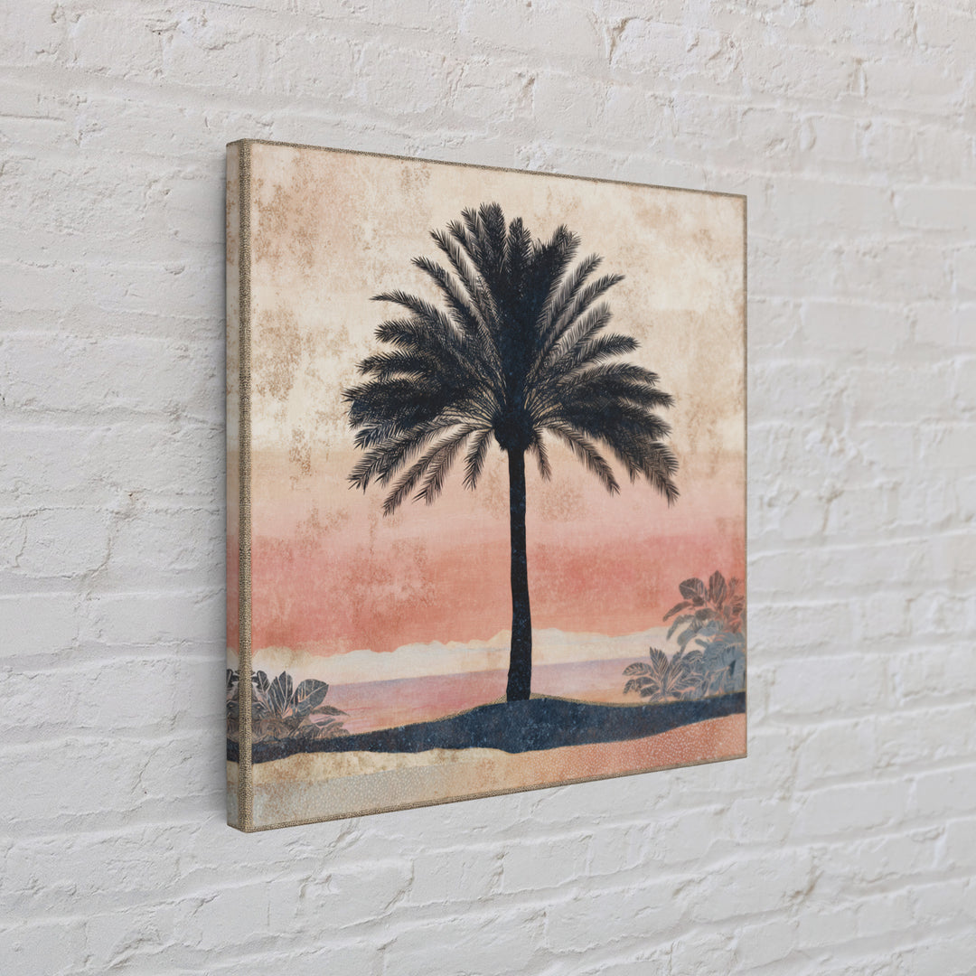 Palm Tree Silhouettes Framed Canvas Print, Tropical Art, Abstract Painting, Living Room Decor, Fine Art, Tropic, Gallery Decor, TRO-1x1-52