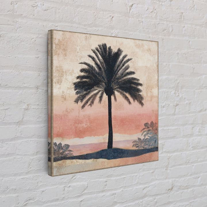 Palm Tree Silhouettes Framed Canvas Print, Tropical Art, Abstract Painting, Living Room Decor, Fine Art, Tropic, Gallery Decor, TRO-1x1-52