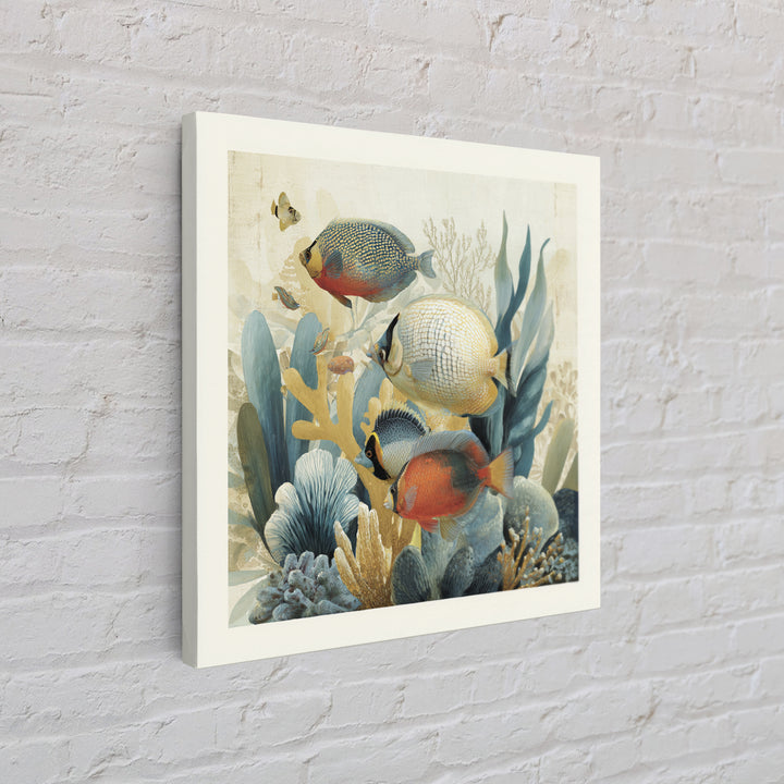 Tropical Fish over Coral Reef Canvas Print, Tropical Art, Gallery Decor, Living Room Decor, Fine Art, Tropic, Wall Art, TRO-1x1-59