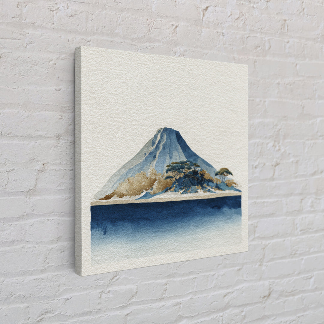 Island Volcano with Lush Foreground Canvas Print, Tropical Art, Contemporary Art, Living Room Decor, Fine Art, Tropic, TRO-1x1-89