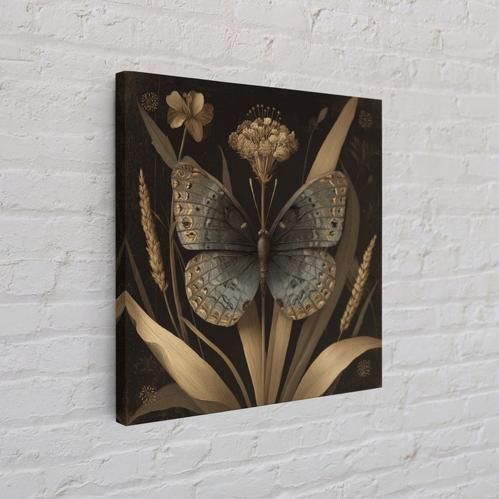 Tropical Butterfly and Flower Study Canvas Print, Tropical Art, Fine Art Print, Living Room Decor, Watercolor Art, Tropic, TRO-1x1-95