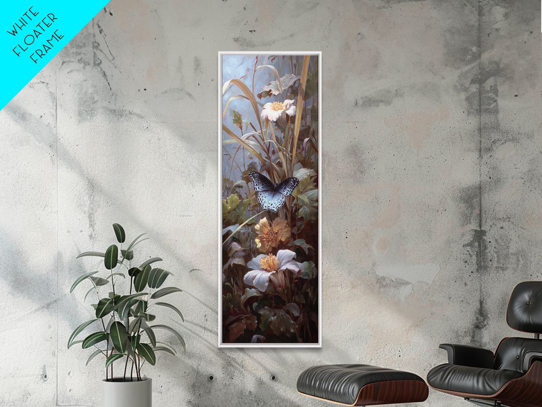 Tropical Butterfly and Flower Study Canvas Print, Tropical Art, Set of 3 Prints, Living Room Decor, Fine Art, Tropic, TRO-1x3-11