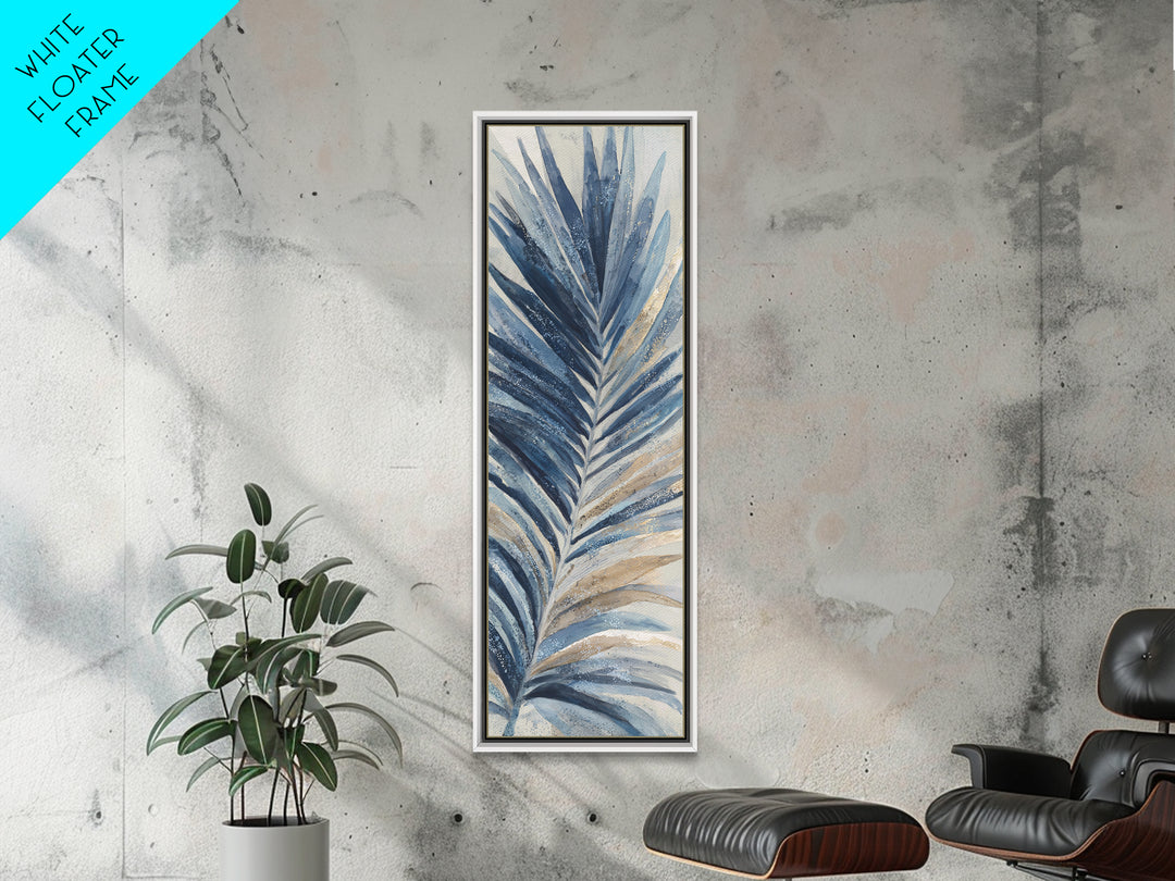 Rain Soaked Palm Leaf Closeup Canvas Print, Tropical Art, Coastal Wall Art, Living Room Decor, Oil Painting, Tropic, TRO-1x3-33