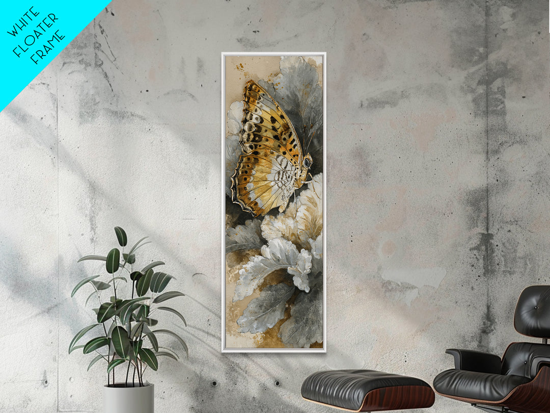 Tropical Butterfly and Flower Study Canvas Print, Tropical Art, Digital Print, Living Room Decor, Tropic, Downloadable Prints, TRO-1x3-35