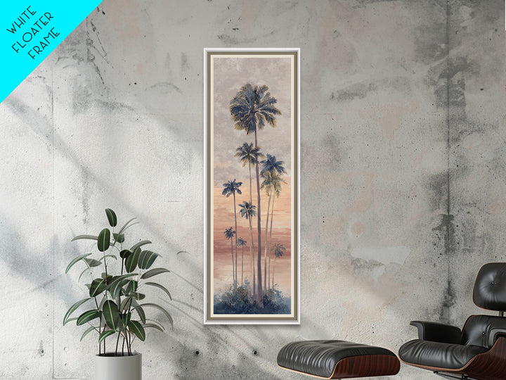 Palm Tree Silhouettes Canvas Print, Tropical Art, Pink Wall Art, Living Room Decor, Fine Art, Tropic, Coastal Art, Beach Print, TRO-1x3-40