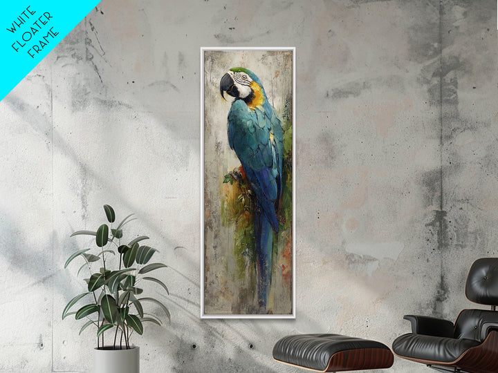 Parrot Portrait with Emerald Feathers Canvas Print, Tropical Art, Printable, Living Room Decor, Fine Art, Tropic, Coastal Decor, TRO-1x3-44