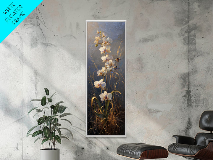 Orchid and Hummingbird Composition Framed Canvas Print, Tropical Art, Modern Decor, Living Room Decor, Fine Art, Tropic, TRO-1x3-46