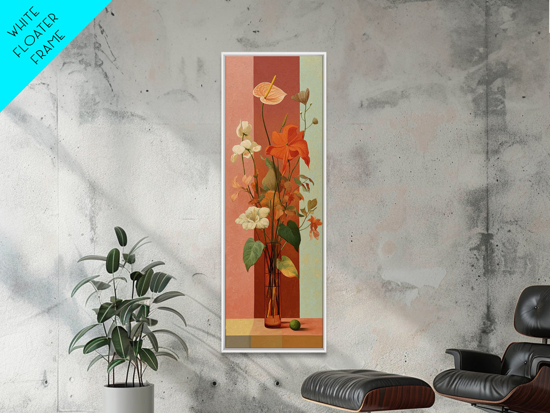 Bright Papaya and Lime Still Life Canvas Print, Tropical Art, Printable Art, Living Room Decor, Abstract Art, Tropic, TRO-1x3-60