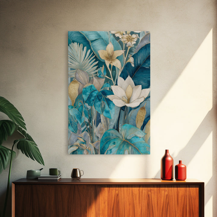Tropical Lagoon with Turquoise Water Canvas Print, Tropical Art, Minimalist Decor, Living Room Decor, Fine Art, Tropic, TRO-2x3-15