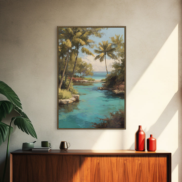 Tropical Lagoon with Turquoise Water Canvas Print, Tropical Art, Wall Art Prints, Living Room Decor, Fine Art, Tropic, TRO-2x3-39