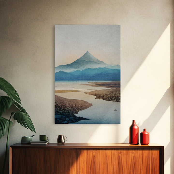 Island Volcano with Lush Foreground Canvas Print, Tropical Art, Oversized Wall Art, Living Room Decor, Fine Art, Tropic, TRO-2x3-49