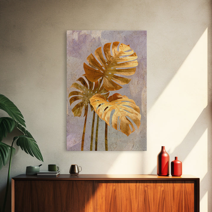Lush Monstera Leaves Canvas Print, Tropical Art, Wall Art Prints, Living Room Decor, Fine Art, Tropic, Beach Wall Art, TRO-2x3-9