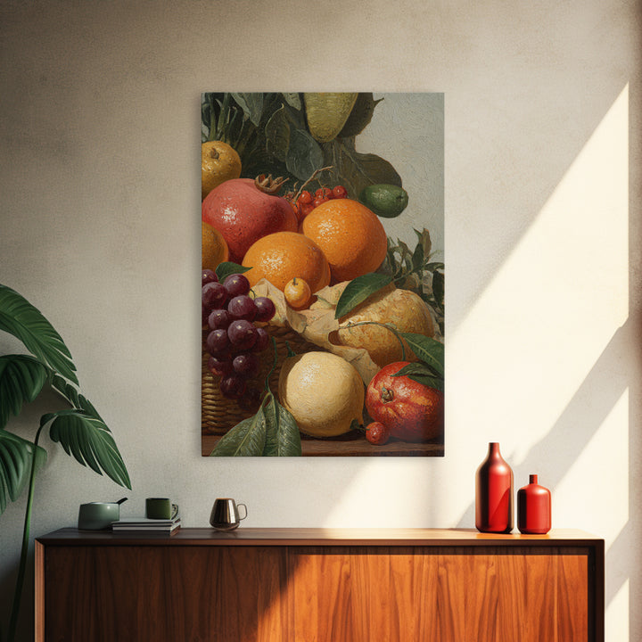 Tropical Fruit Market Arrangement Canvas Print, Tropical Art, Botanical Art, Living Room Decor, Oil Painting, Tropic, TRO-2x3-95