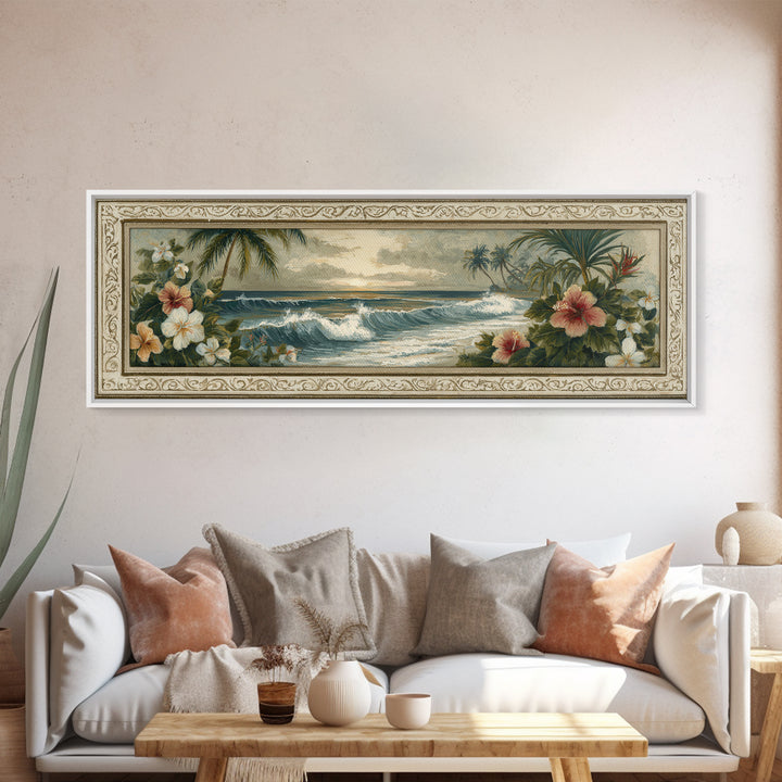 Sunset Surf Scene Canvas Print, Tropical Art, Modern Decor, Living Room Decor, Fine Art, Tropic, Wall Decor, Digital Prints, TRO-3x1-14