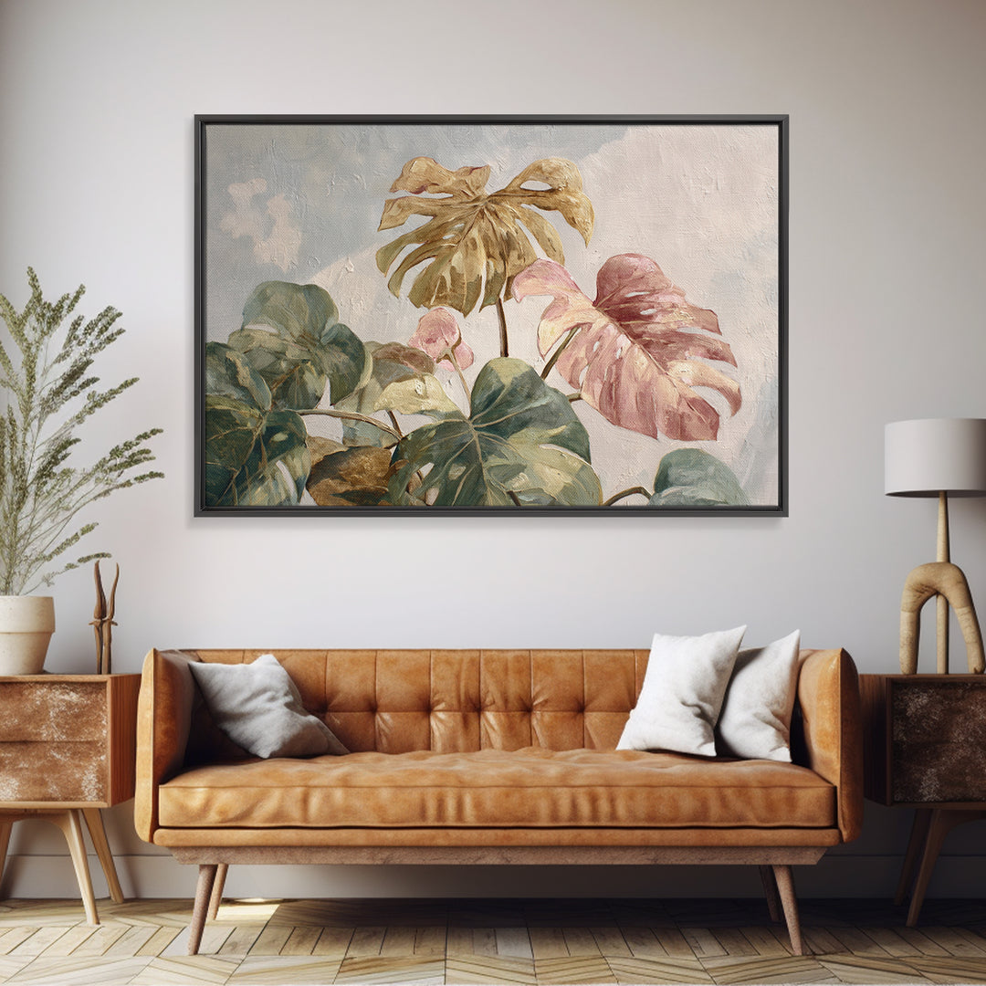 Lush Monstera Leaves Canvas Print, Tropical Art, Modern Decor, Living Room Decor, Fine Art, Tropic, Wall Decor, Digital Prints, TRO-3x2-29