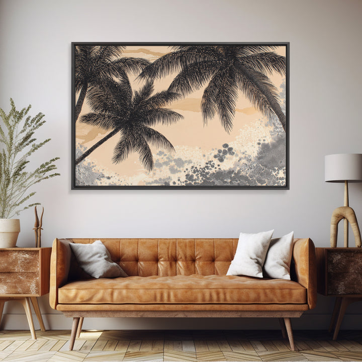 Palm Tree Silhouettes Canvas Print, Tropical Art, Room Decor, Living Room Decor, Fine Art, Tropic, Printable, TRO-3x2-56