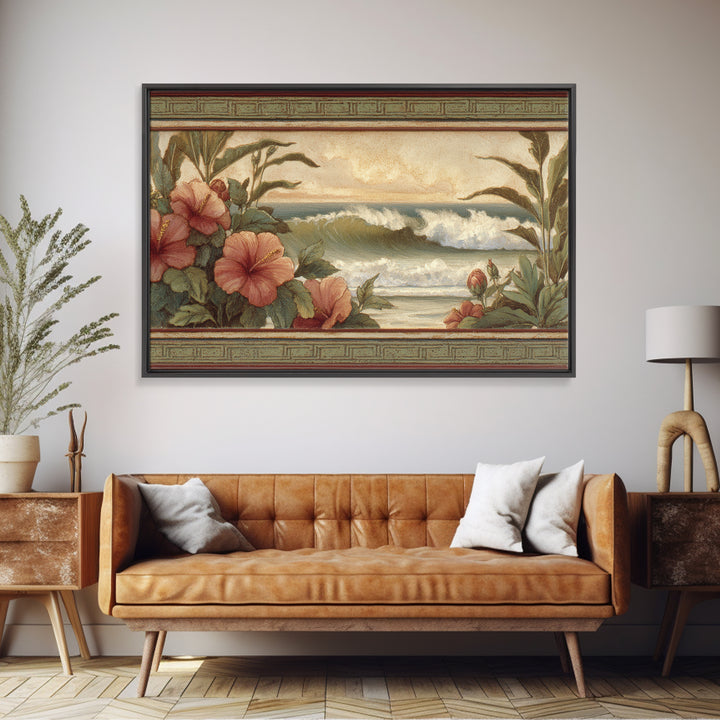 Sunset Surf Scene Canvas Print, Tropical Art, Gallery Wall Art, Living Room Decor, Fine Art, Tropic, Textured Painting, TRO-3x2-98