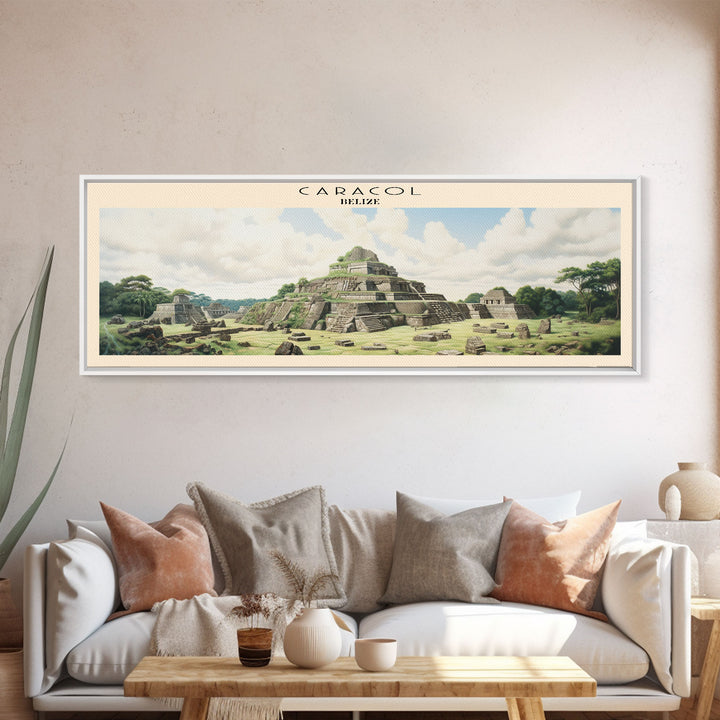 Caracol Travel Art Framed Canvas Print, COUNTRY Wall Decor, Home Decor, Travel Poster, Vintage Wall Art, Watercolor Painting