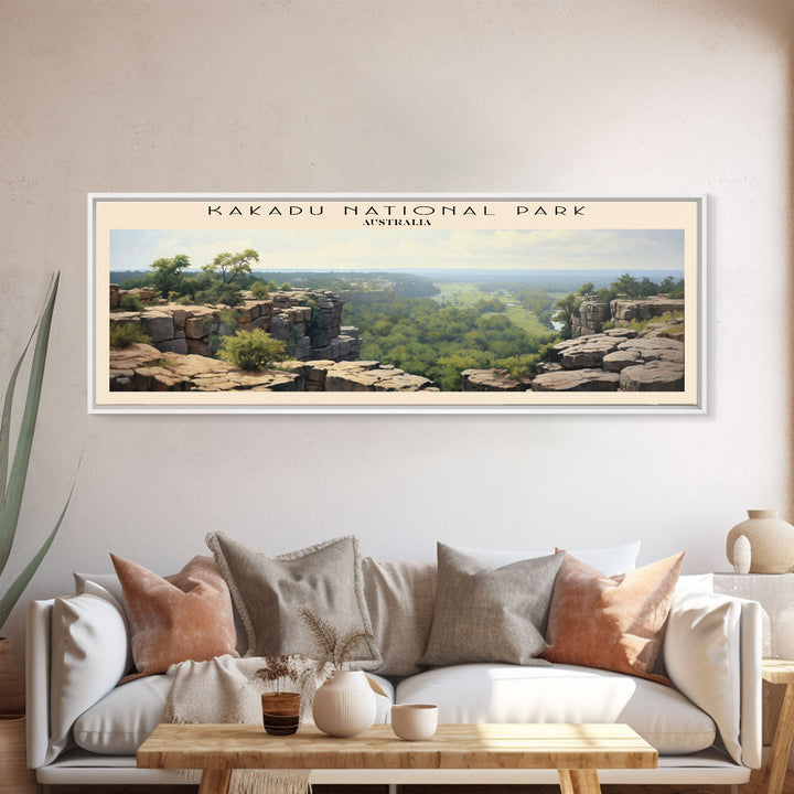 Kakadu National Park Travel Art Framed Canvas Print, COUNTRY Wall Decor, Home Decor, Travel Poster, Vintage Wall Art, Watercolor Painting